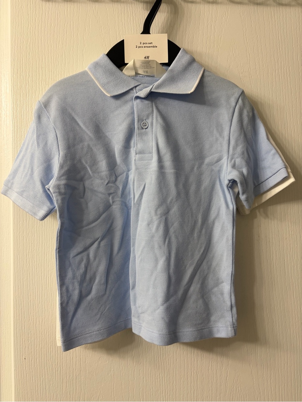 H&M Kids Light Blue and White Polo Shirt - Short Sleeve set of 2